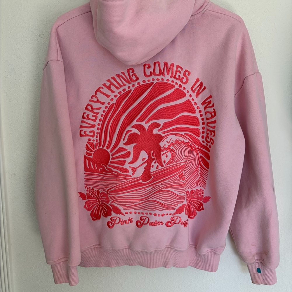 PINK Palm Puff Pink Hoodie